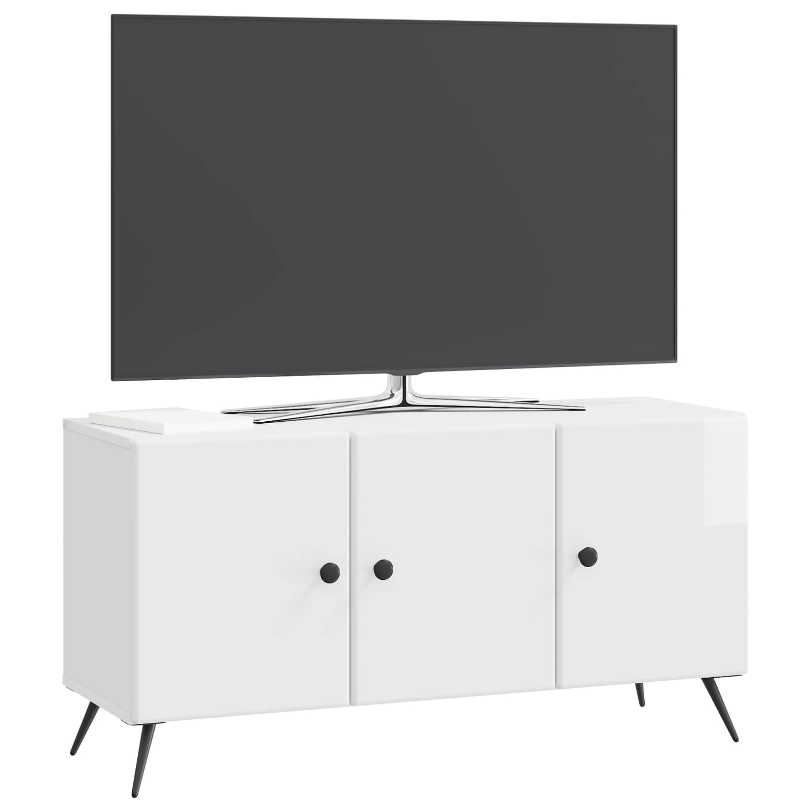 Mobile TV Bianco Lucido 99 x 34,5 x 50 cm Legno ingegnerizzato