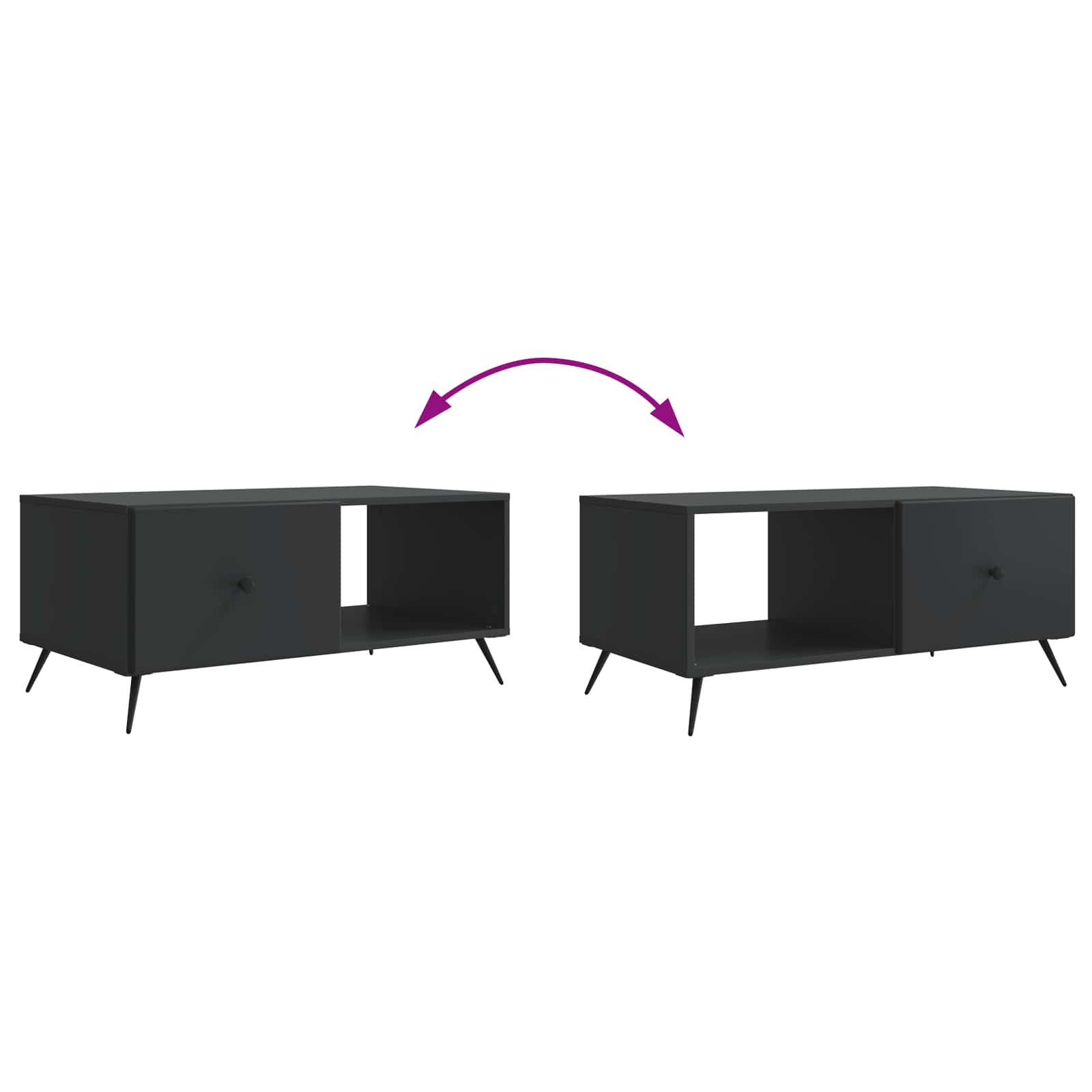 Tavolino da salotto Nero 90 x 50 x 40 cm Legno ingegnerizzato