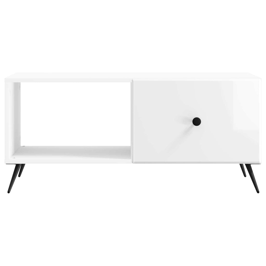 Tavolino da salotto Bianco Lucido 90 x 50 x 40 cm