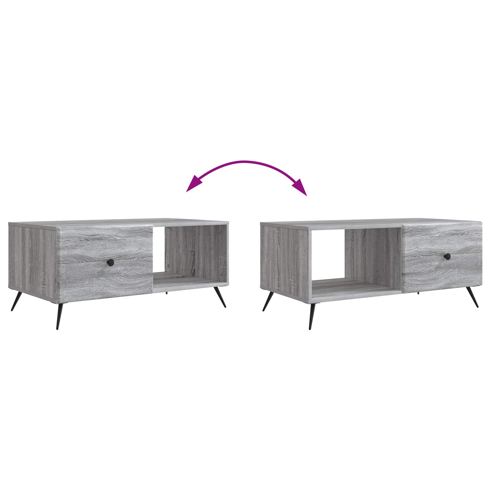 Tavolino da salotto Grigio Sonoma 90 x 50 x 40 cm