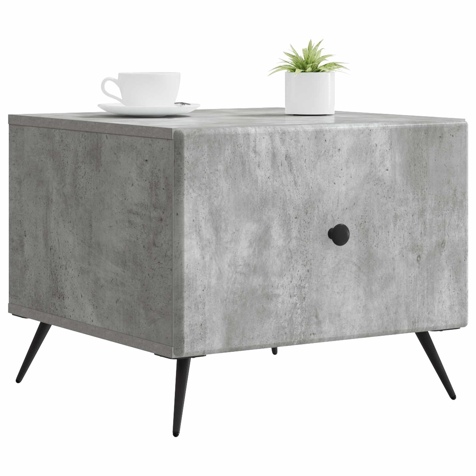 Tavolino da salotto con cassetto Grigio Cemento 49 x 50 x 40 cm