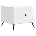 Tavolino da salotto con cassetto Bianco Lucido 49 x 50 x 40 cm