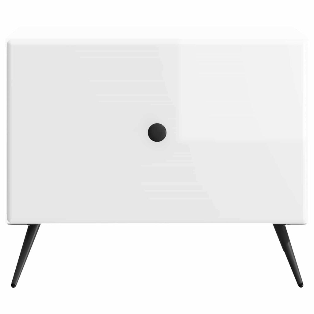 Tavolino da salotto con cassetto Bianco Lucido 49 x 50 x 40 cm
