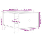 Tavolino da salotto con cassetto Rovere Fumo 49 x 50 x 40 cm