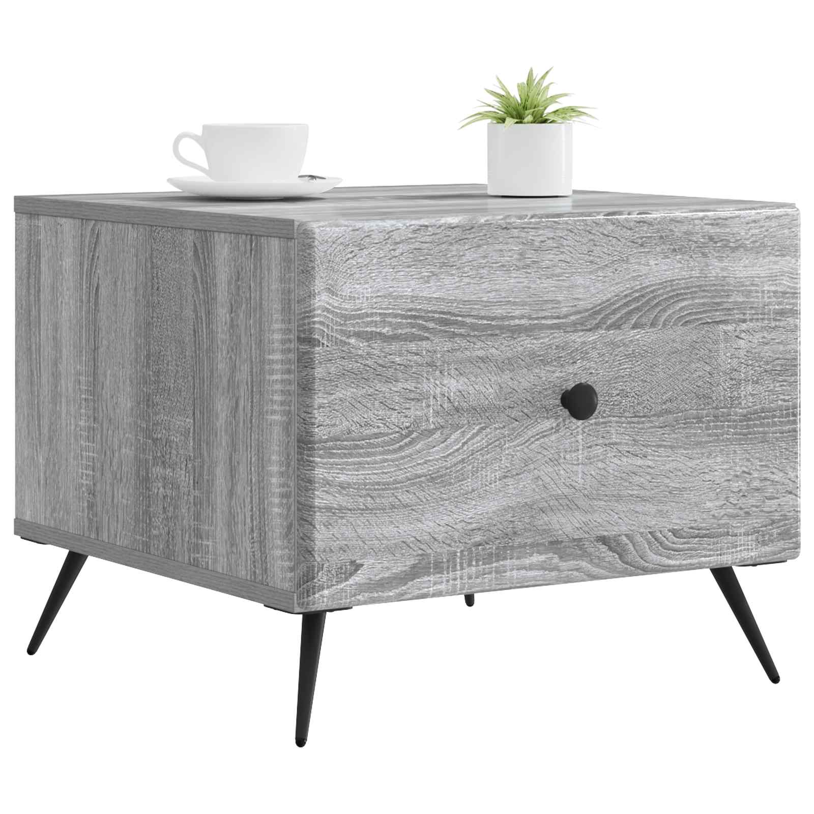 Tavolino da salotto con cassetto Grigio Sonoma 49 x 50 x 40 cm