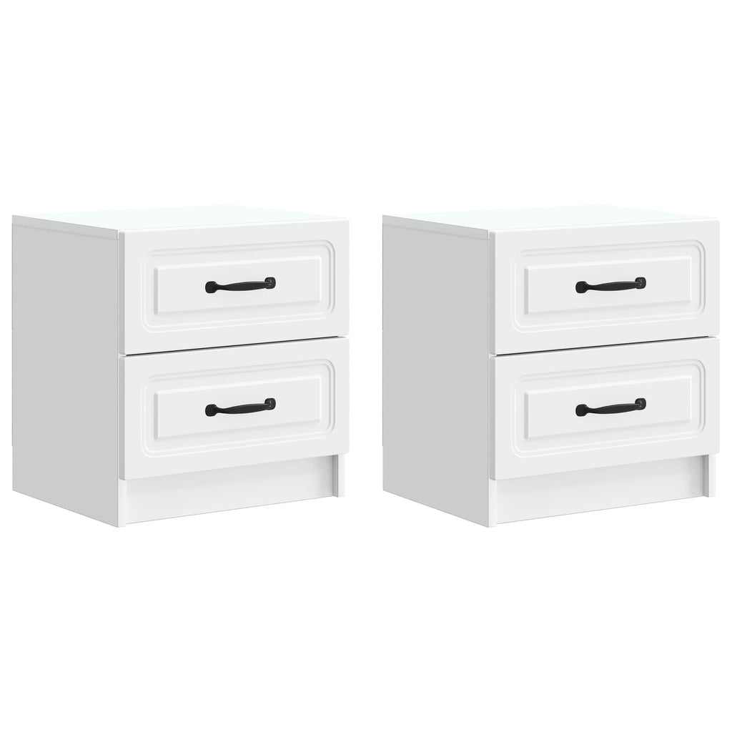 Armadio da Notte con cassetto 2 pcs Bianco 43 x 34,5 x 44,5 cm