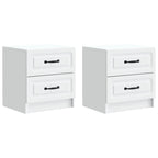 Armadio da Notte con cassetto 2 pcs Bianco 43 x 34,5 x 44,5 cm