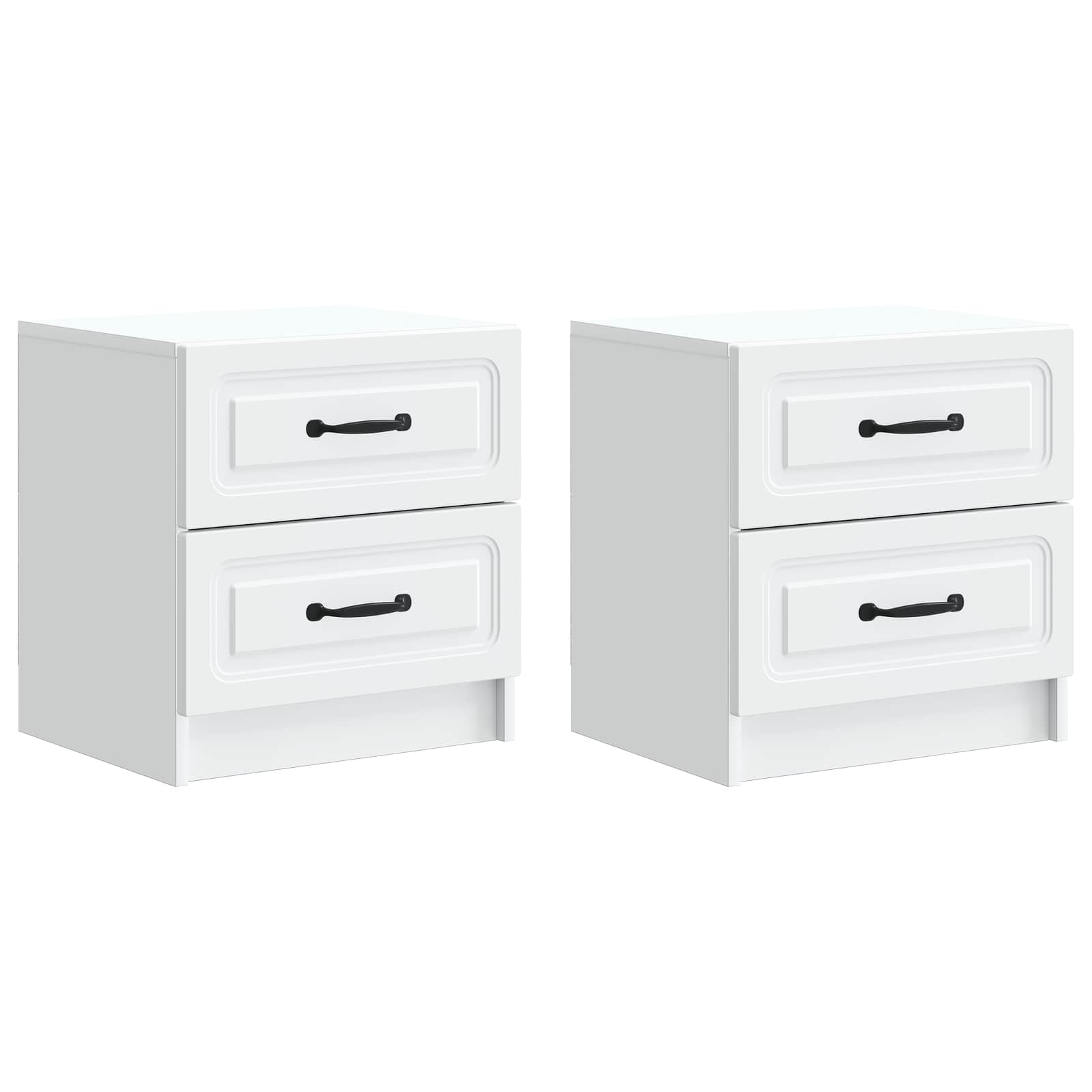 Armadio da Notte con cassetto 2 pcs Bianco 43 x 34,5 x 44,5 cm
