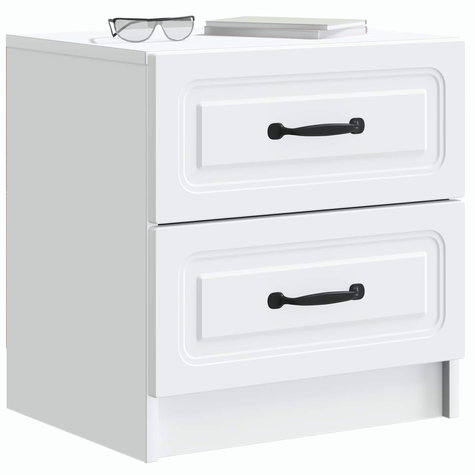 Armadio da Notte con cassetto 2 pcs Bianco 43 x 34,5 x 44,5 cm