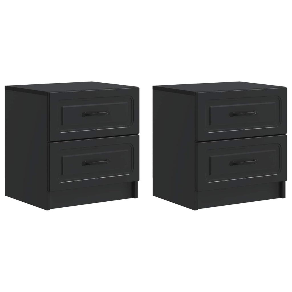 Armadio da Notte con cassetto 2 pcs Nero 43 x 34,5 x 44,5 cm