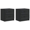 Armadio da Notte con cassetto 2 pcs Nero 43 x 34,5 x 44,5 cm