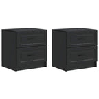 Armadio da Notte con cassetto 2 pcs Nero 43 x 34,5 x 44,5 cm