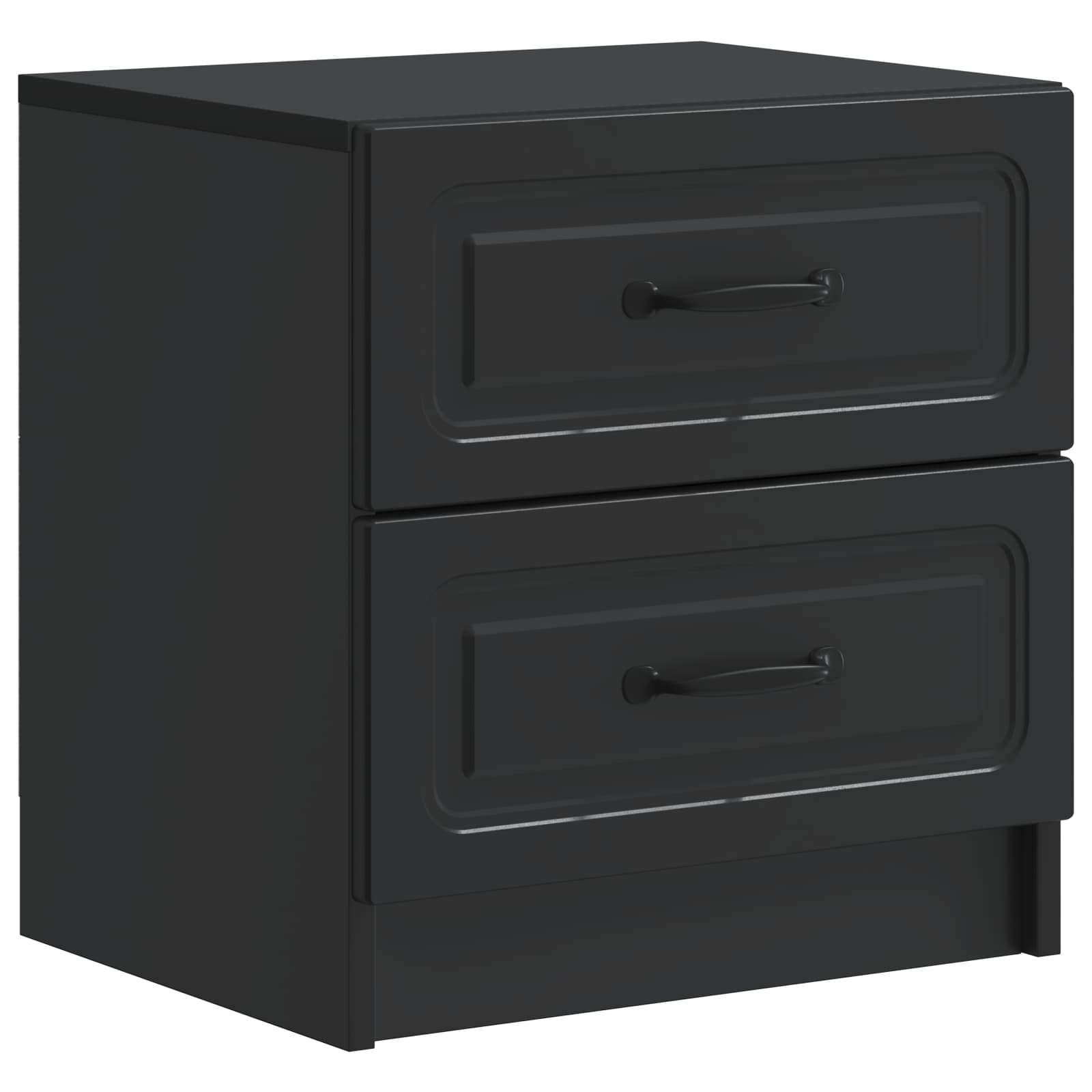 Armadio da Notte con cassetto 2 pcs Nero 43 x 34,5 x 44,5 cm