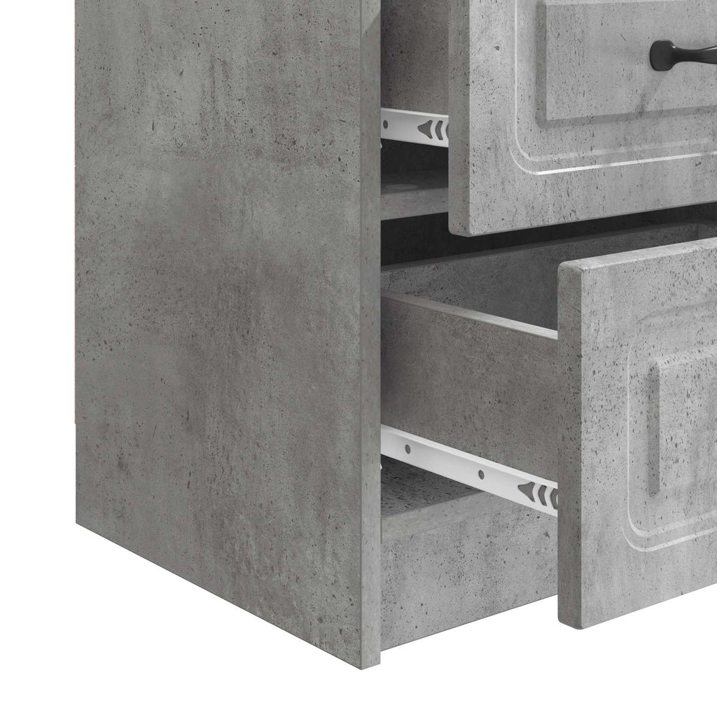 Armadio da Notte 2 pcs Grigio Cemento 43 x 34,5 x 44,5 cm