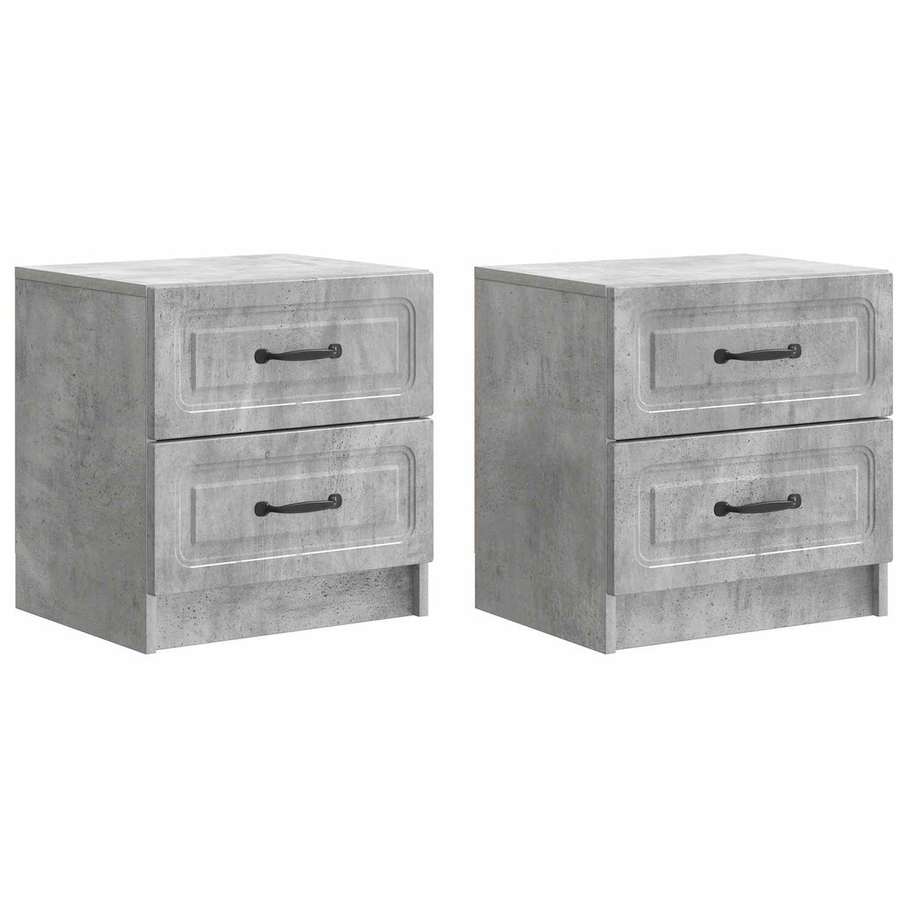 Armadio da Notte 2 pcs Grigio Cemento 43 x 34,5 x 44,5 cm