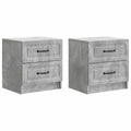 Armadio da Notte 2 pcs Grigio Cemento 43 x 34,5 x 44,5 cm