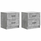 Armadio da Notte 2 pcs Grigio Cemento 43 x 34,5 x 44,5 cm