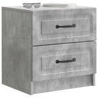 Armadio da Notte 2 pcs Grigio Cemento 43 x 34,5 x 44,5 cm