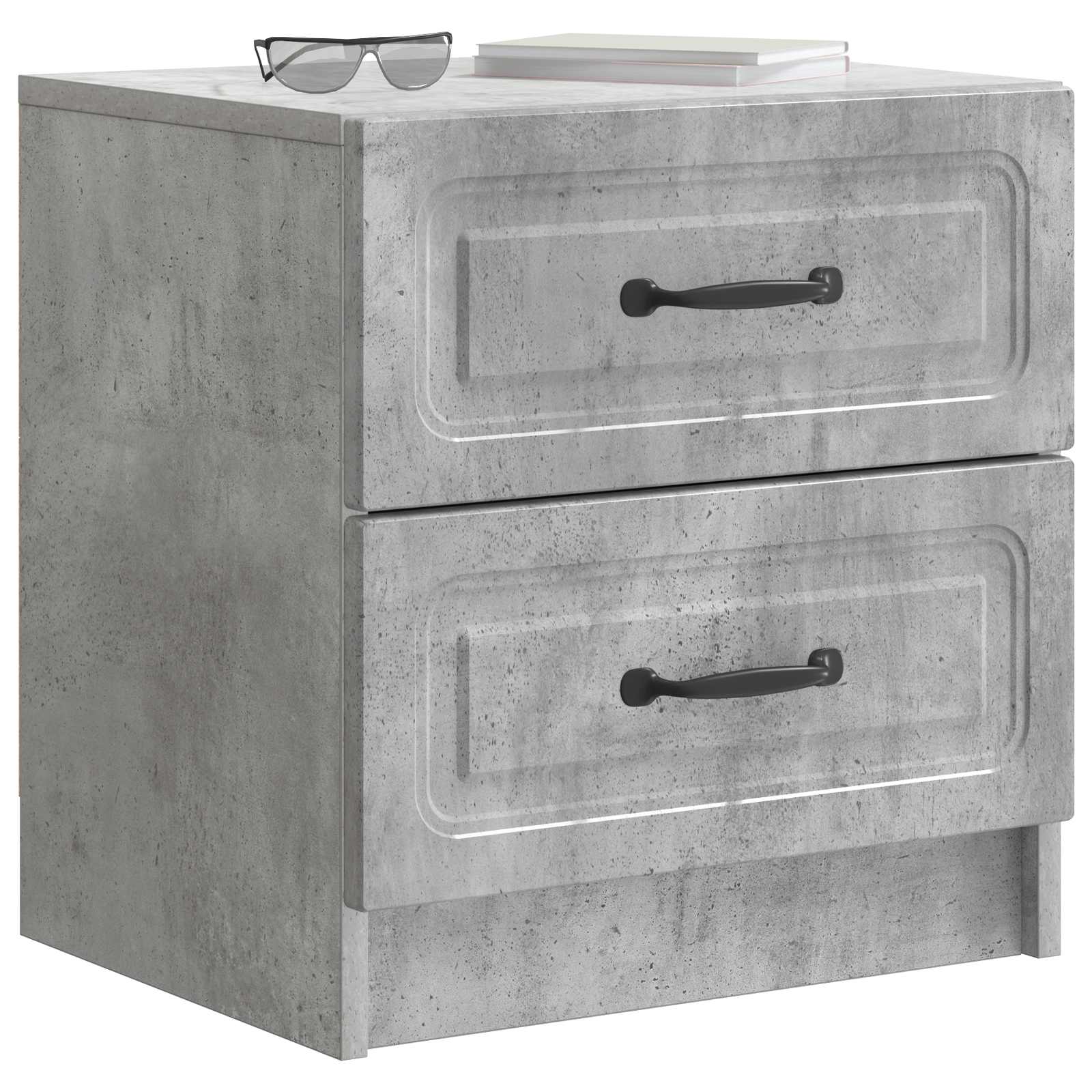 Armadio da Notte 2 pcs Grigio Cemento 43 x 34,5 x 44,5 cm