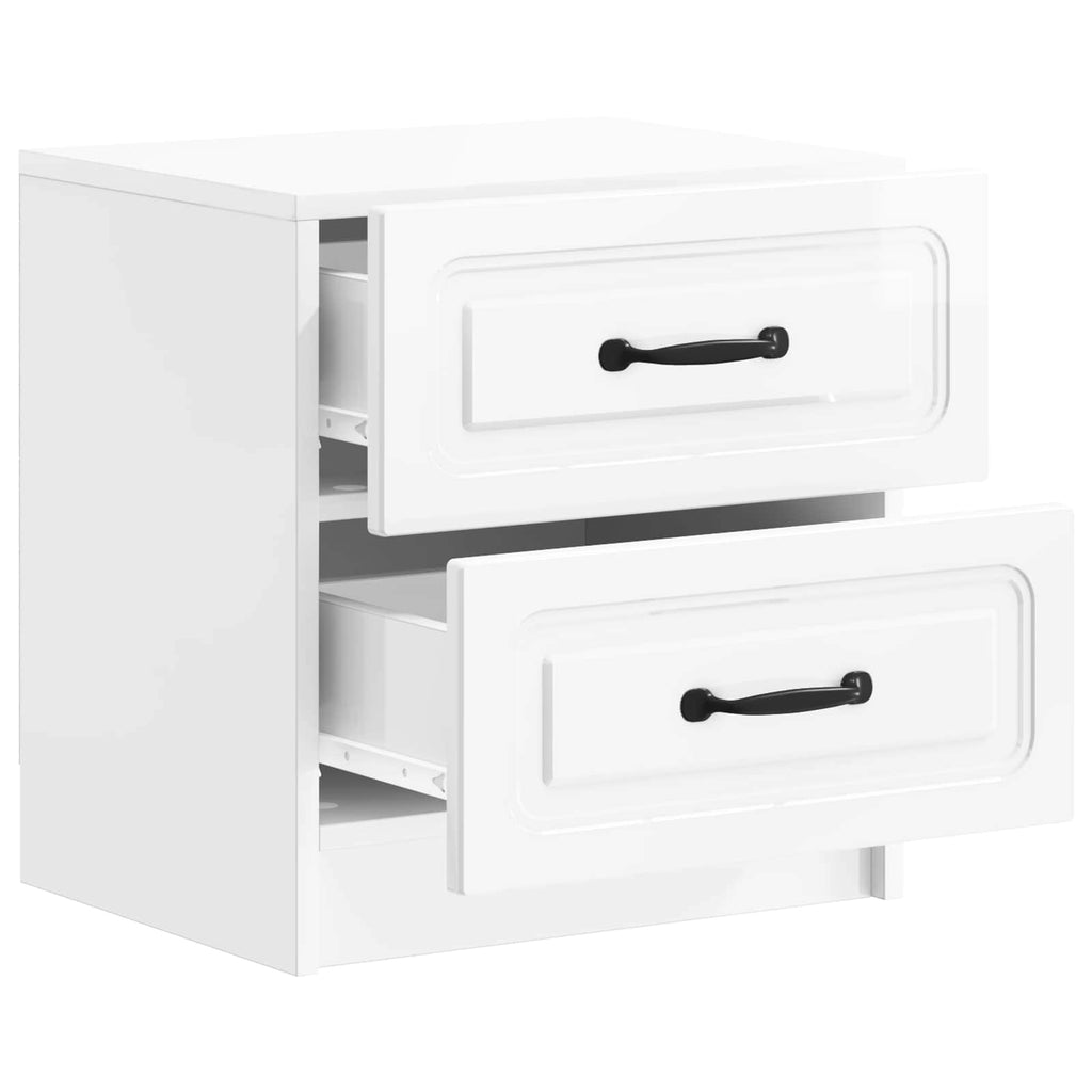 Armadio da Notte con cassetto Bianco Lucido 43 x 34,5 x 44,5 cm