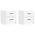 Armadio da Notte 2 pcs Bianco Lucido 43 x 34,5 x 44,5 cm