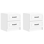 Armadio da Notte 2 pcs Bianco Lucido 43 x 34,5 x 44,5 cm