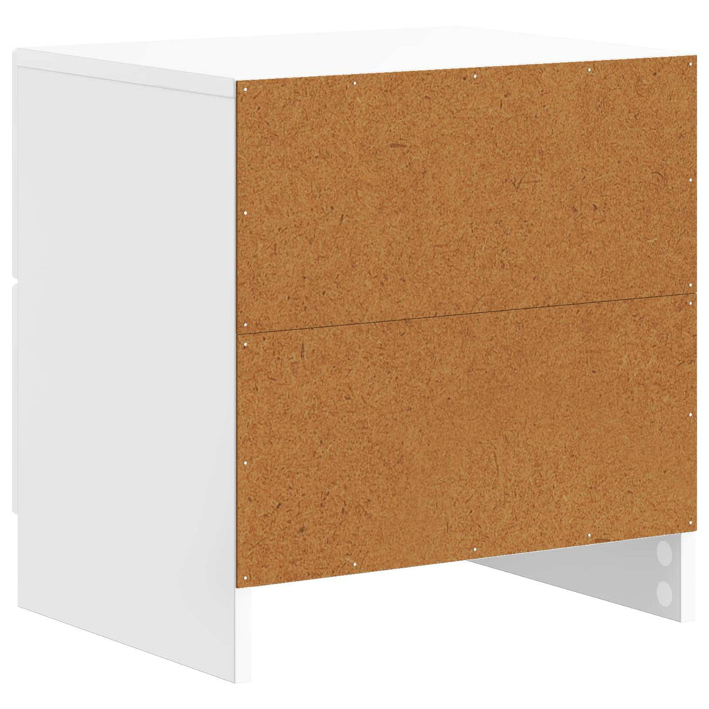 Armadio da Notte 2 pcs Bianco Lucido 43 x 34,5 x 44,5 cm