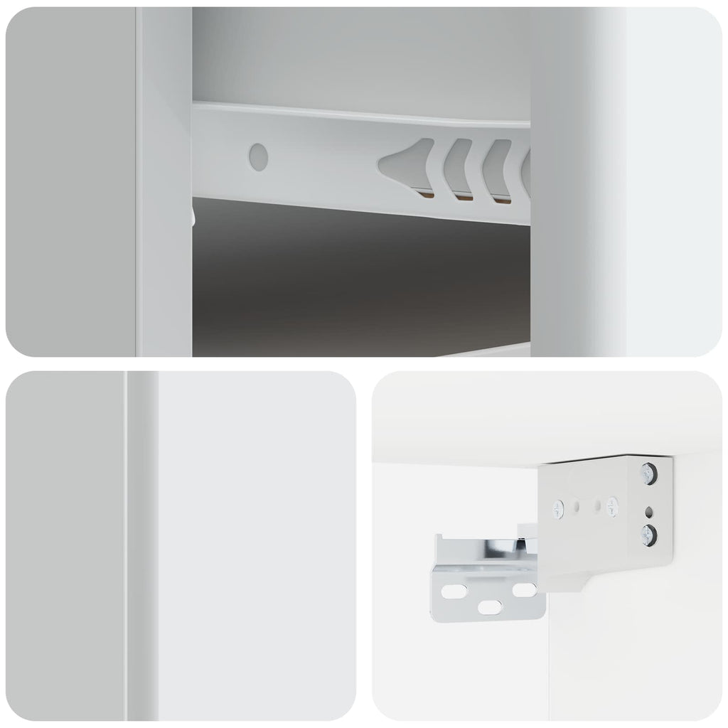Mobiletto da notte a muro 2 pcs Bianco 34,5 x 33 x 20 cm