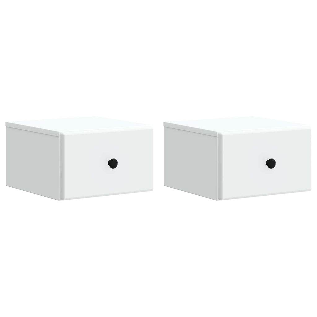 Mobiletto da notte a muro 2 pcs Bianco 34,5 x 33 x 20 cm