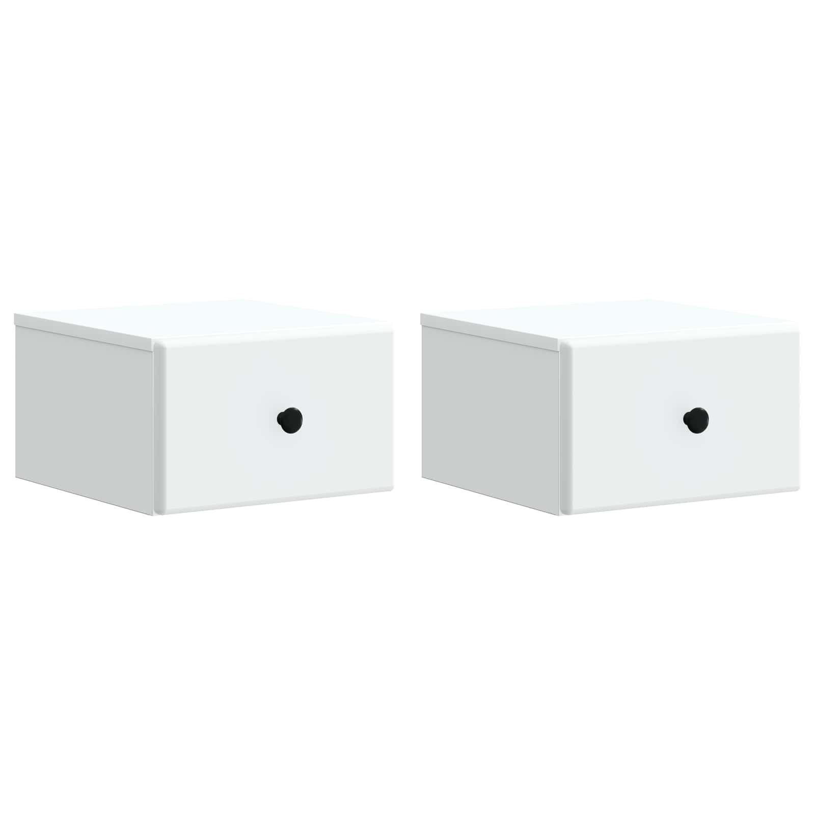Mobiletto da notte a muro 2 pcs Bianco 34,5 x 33 x 20 cm