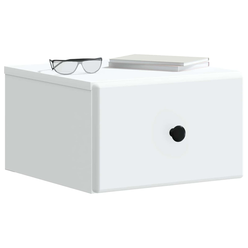 Mobiletto da notte a muro 2 pcs Bianco 34,5 x 33 x 20 cm