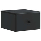 Mobiletto da notte a muro con cassetto Nero 34,5 x 33 x 20 cm
