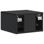 Mobiletto da notte a muro con cassetto Nero 34,5 x 33 x 20 cm