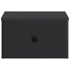Mobiletto da notte a muro con cassetto Nero 34,5 x 33 x 20 cm