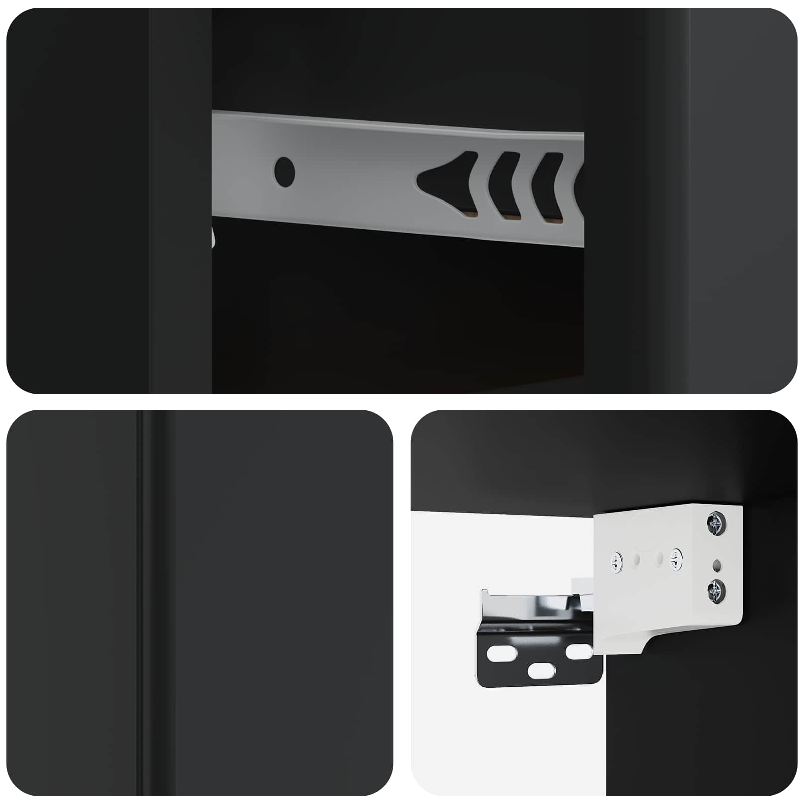 Mobiletto da notte a muro 2 pcs Nero 34,5 x 33 x 20 cm