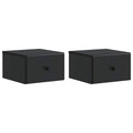 Mobiletto da notte a muro 2 pcs Nero 34,5 x 33 x 20 cm