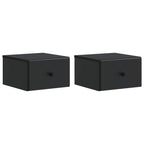 Mobiletto da notte a muro 2 pcs Nero 34,5 x 33 x 20 cm