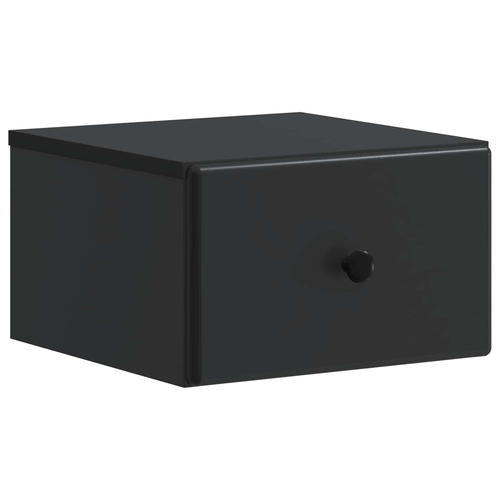 Mobiletto da notte a muro 2 pcs Nero 34,5 x 33 x 20 cm