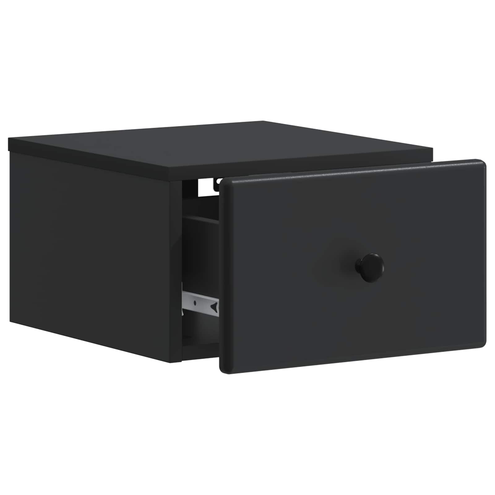 Mobiletto da notte a muro 2 pcs Nero 34,5 x 33 x 20 cm