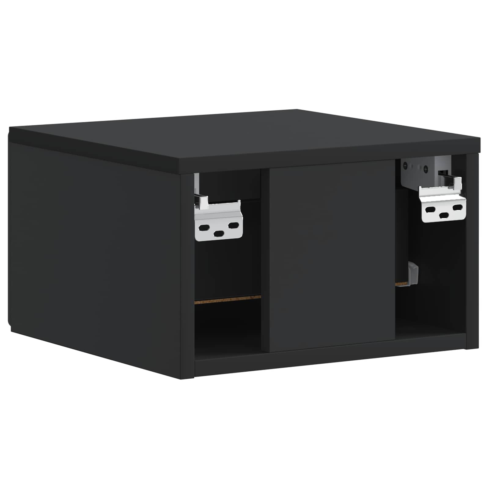 Mobiletto da notte a muro 2 pcs Nero 34,5 x 33 x 20 cm