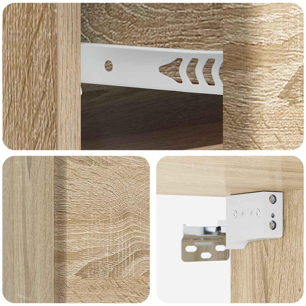 Mobiletto da notte a muro Rovere Sonoma 34,5 x 33 x 20 cm