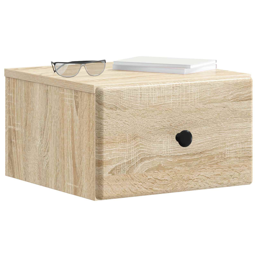 Mobiletto da notte a muro Rovere Sonoma 34,5 x 33 x 20 cm
