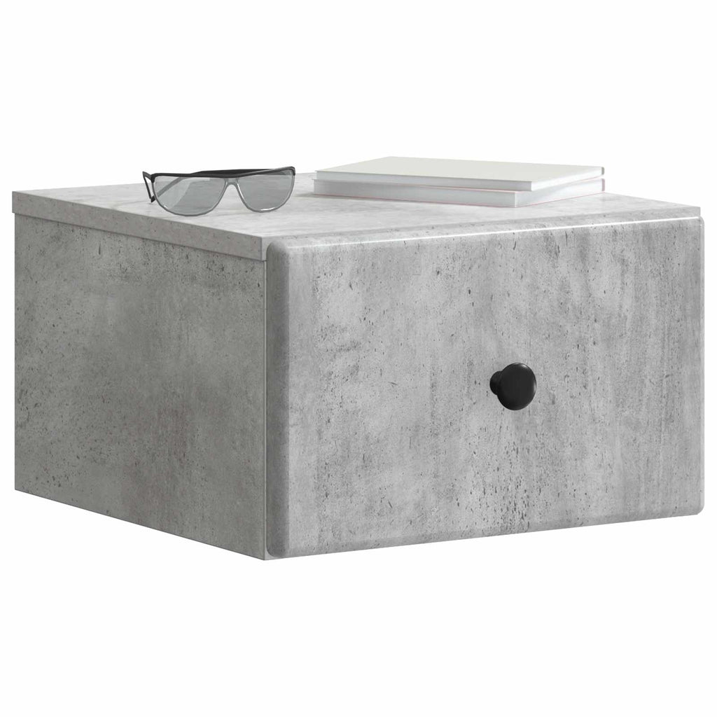 Mobiletto da notte a muro Grigio Cemento 34,5 x 33 x 20 cm