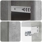 Mobiletto da notte a muro con cassetto 2 pcs Grigio Cemento