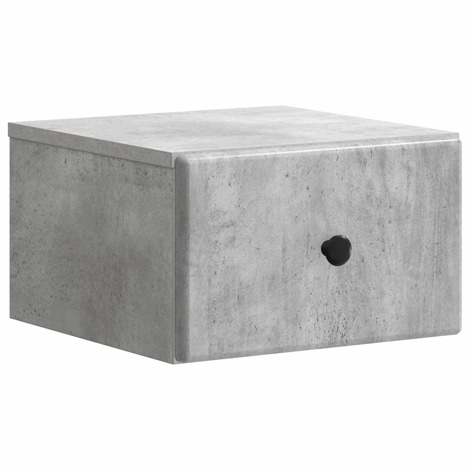 Mobiletto da notte a muro con cassetto 2 pcs Grigio Cemento