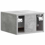 Mobiletto da notte a muro con cassetto 2 pcs Grigio Cemento