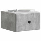 Mobiletto da notte a muro con cassetto 2 pcs Grigio Cemento