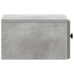 Mobiletto da notte a muro con cassetto 2 pcs Grigio Cemento