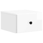 Mobiletto da notte a muro Bianco Lucido 34,5 x 33 x 20 cm