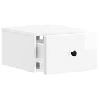 Mobiletto da notte a muro Bianco Lucido 34,5 x 33 x 20 cm